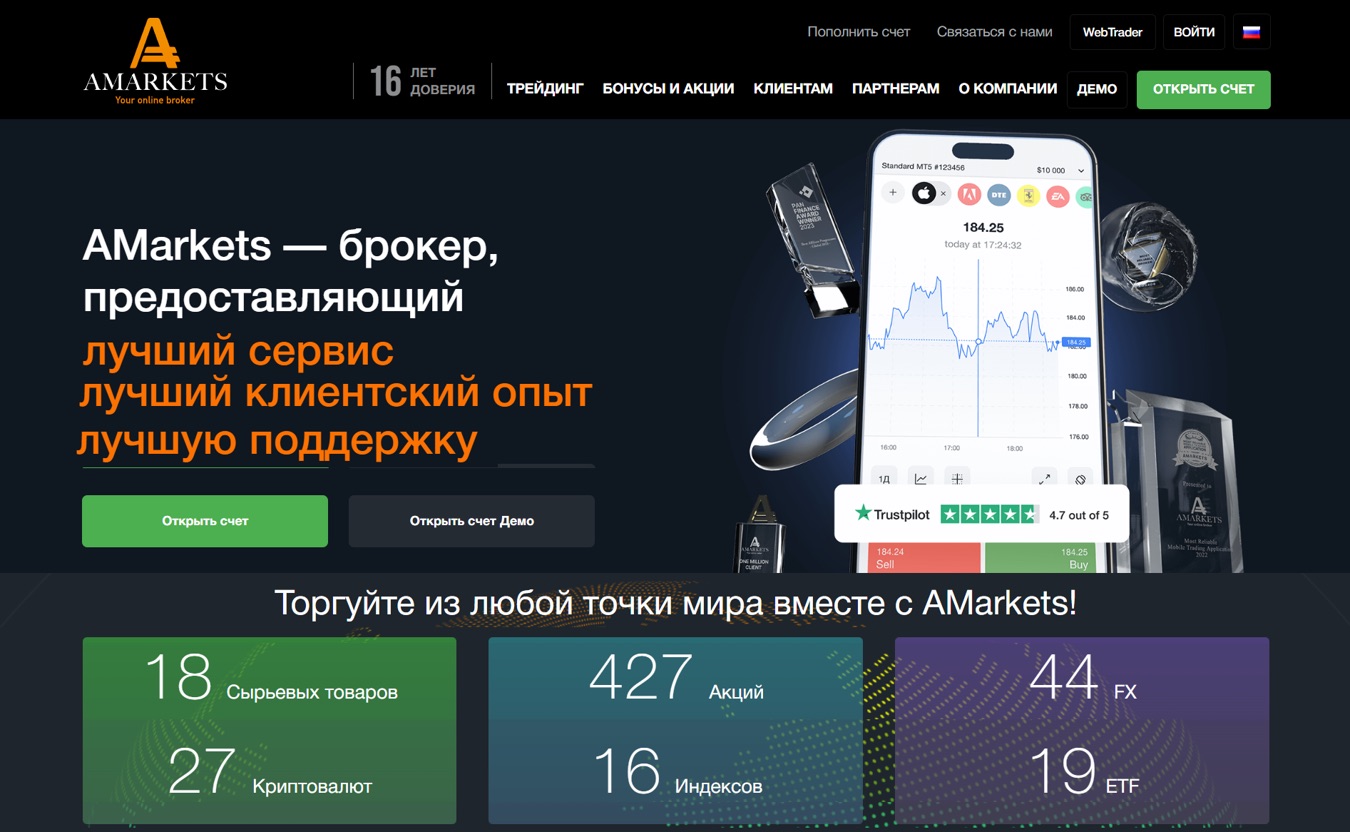 AMarkets - сайт