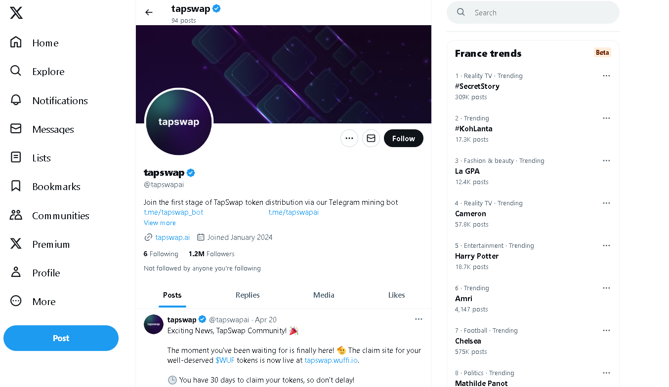 twitter tapswap